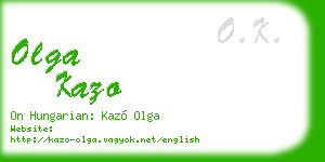olga kazo business card