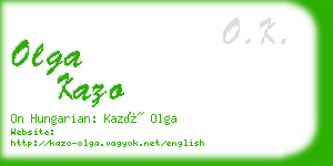 olga kazo business card